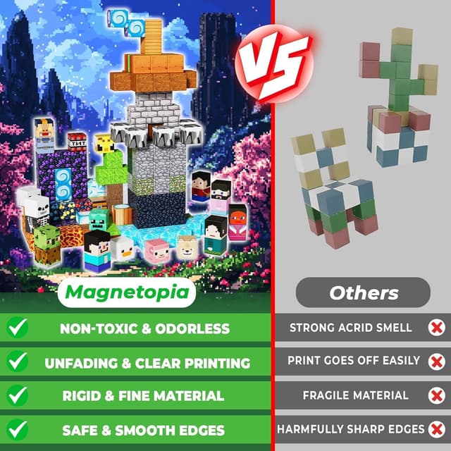 Detalle 2 de Magnetic Blocks 150PCS Magnetic Building Cubes