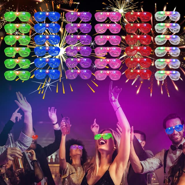 Detalle de SZHFU 36-piece neon shutter glasses party set (6 colours, 3 light modes)