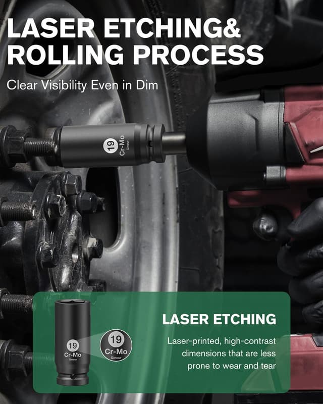 Detalle de Ginour Impact Socket Set 1/2 inch 17pc