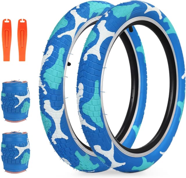 Detalle de ZUKKA 2er-Set 20 x 2,125 Fahrradreifen (ETRTO 57-406) faltbar inkl. 20-Zoll-Schlauch AV (35 mm)