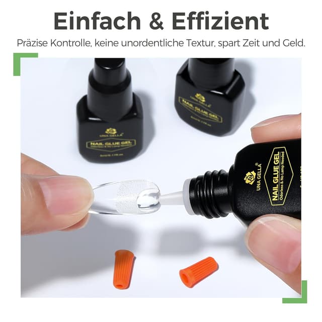 Thumbnail 6 de UNA GELLA Nagelkleber für Press On Nails – 10-Sekunden schnelltrocknend ohne UV-Lampe, 3×5 ml Gel-Kleber
