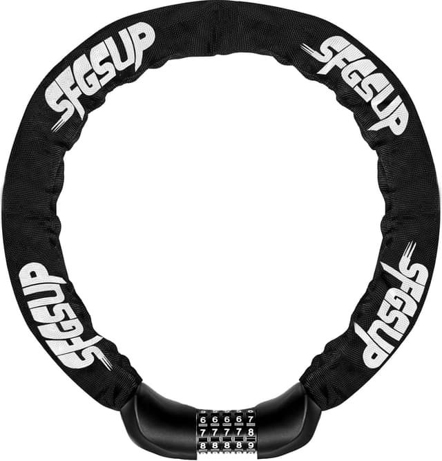 Detalle de SFGSUP Zahlenschloss für das Fahrrad: 5-stelliger Code, 6 mm Stahlkette (90 cm)