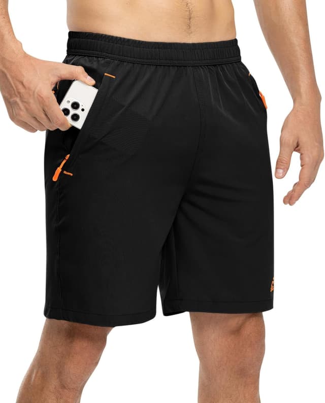 Detalle de DAFENP pantaloncini sportivi da uomo da corsa con asciugatura rapida e tasche con zip