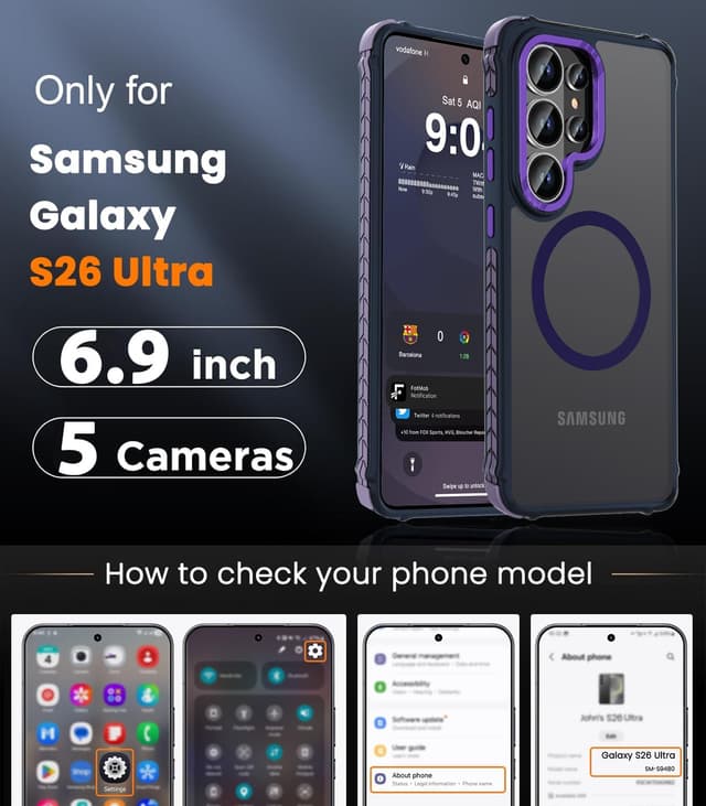 Detalle 2 de DEERLAMN Strong Magnetic Case for Samsung S26 Ultra 6.9-inch