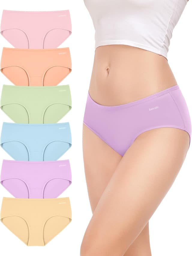 Detalle de TANSTC Mutande Culotte Donna in Cotone (confezione da 6 slip hipster, vita bassa)
