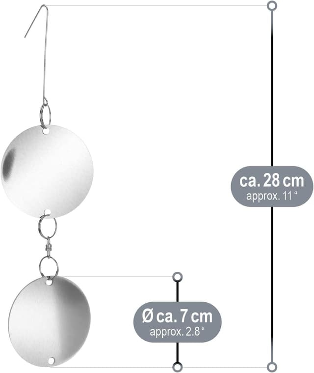 Detalle de COM-FOUR Set repellente per uccelli da 56 pezzi con carillon riflettente a vento (56 pezzi)
