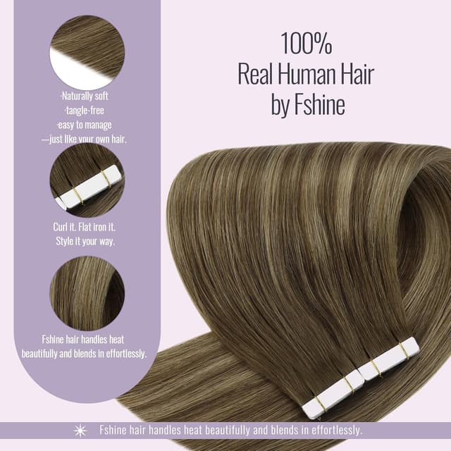 Thumbnail 3 de Fshine Extensiones Adhesivas Pelo Natural 20 Pzas 18" 💇♀