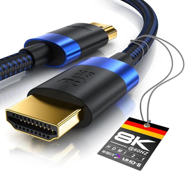 Detalle de CSL-Computer CSL 8K/4K HDMI Kabel 2.0/2.1 Ultra High Speed (2 m) – bis 8K@60 Hz / 4K@240 Hz – 48 Gbit/s