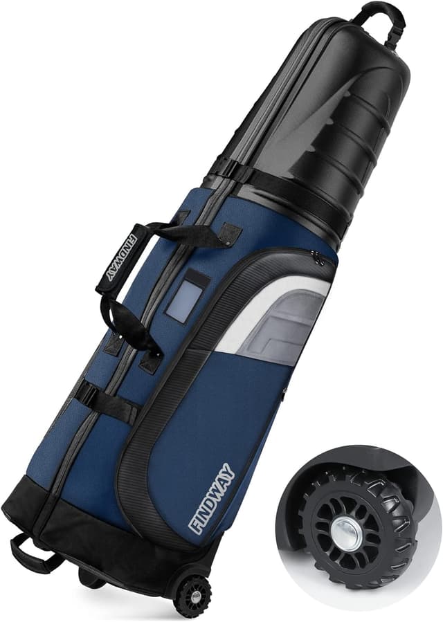 Detalle de Findway Golf Travel Bag with Wheels – waterproof flight and travel bag with hard case top