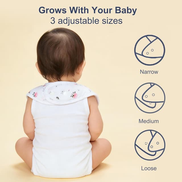 Detalle de Hakochia waterproof baby bibs (4-layer cotton) with adjustable snaps, 10-pack for 0–12 months