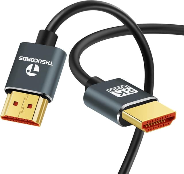 Detalle de Thsucords Ultradünne HDMI 2.1 Kabel (8K/4K, 3 m) – 4K@120Hz & 8K@60Hz, 48 Gbps
