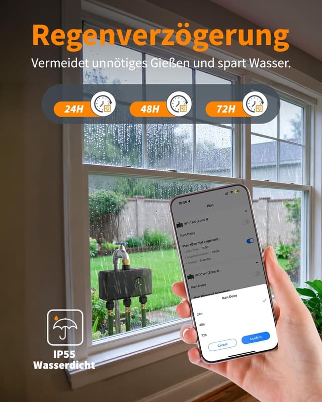 Detalle de Diivoo WLAN Bewässerungscomputer 3 Ausgänge