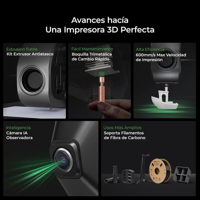 Thumbnail 1 de Creality K1C Gris impresora 3D rápida 600 mm/s