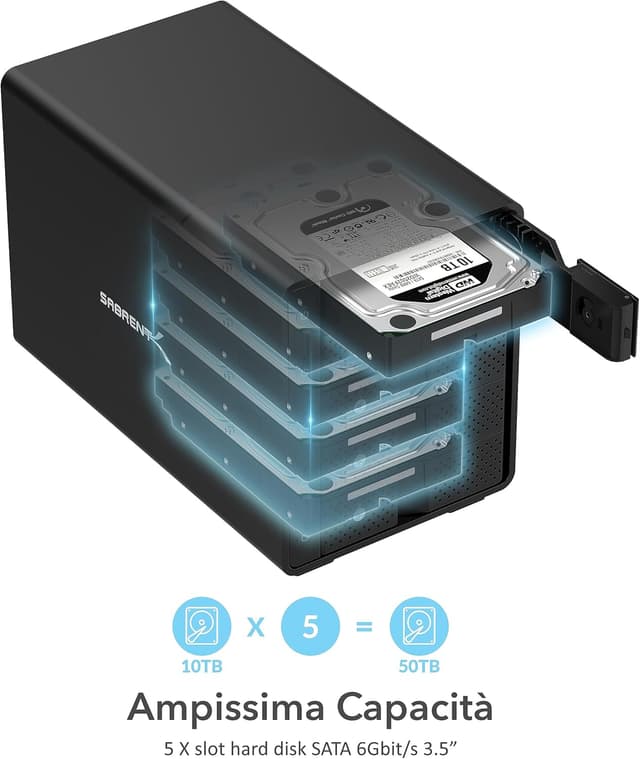 Detalle 2 de SABRENT DS-SC5B-EU docking USB 3.2