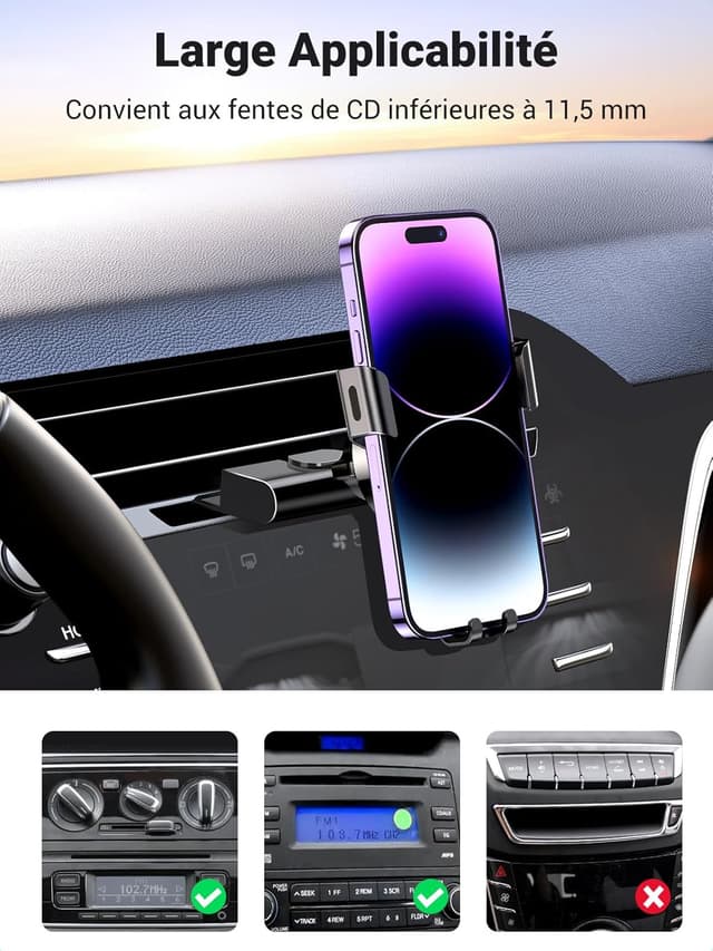 Thumbnail 5 de UGREEN Support Voiture Gravité CD Aluminium