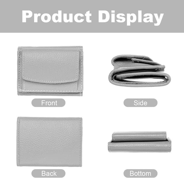 Detalle de Aucuu portafoglio donna piccolo in pelle con portamonete e RFID, pieghevole compatto