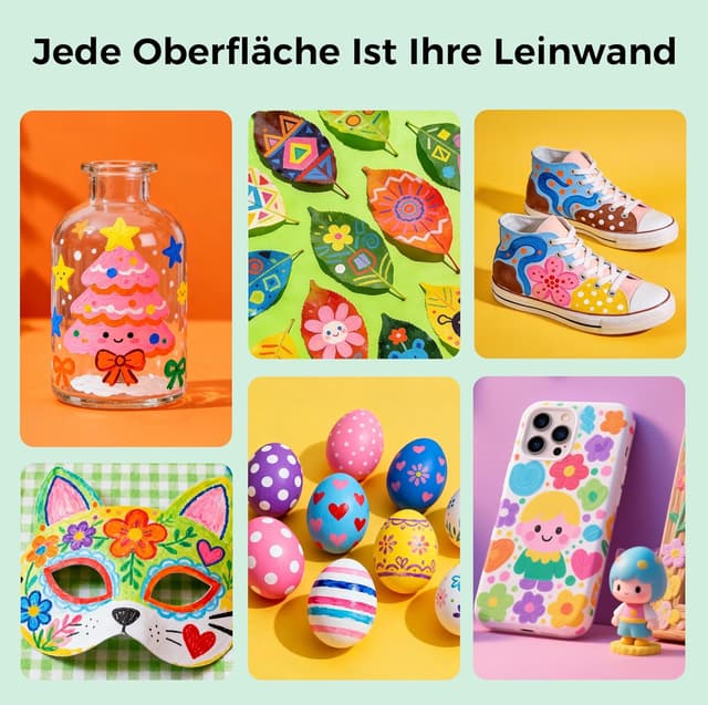 Thumbnail 6 de MarkMuse MarkMuse 72 Farben Acrylstifte-Set mit Doppelspitze – wasserfest, schnell trocknend für Glas, Holz, Stein & mehr