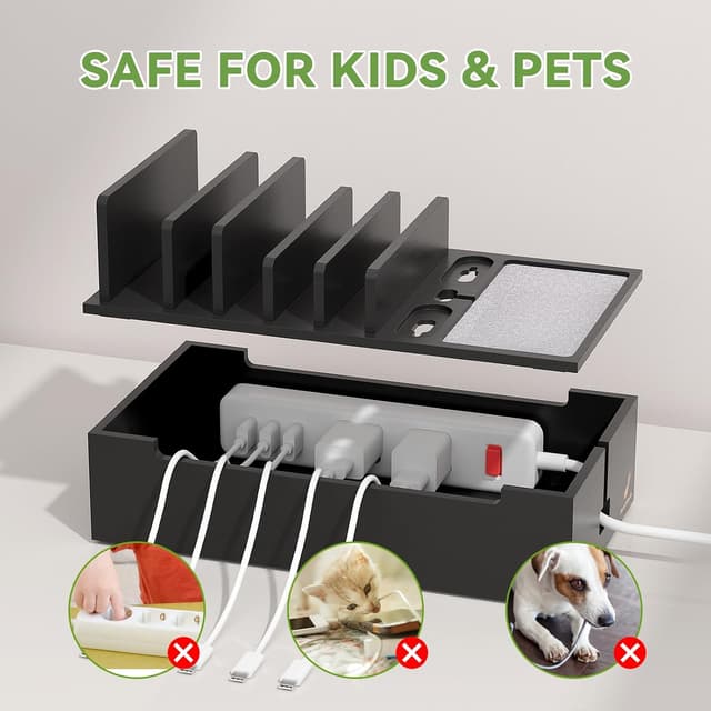 Thumbnail 2 de Pezin & Hulin Charging Station Bamboo cable organiser for multiple devices