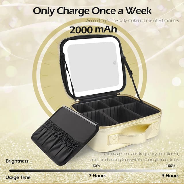 Thumbnail 4 de MOMIRA Makeup Bag with Mirror and Light 2000mAh