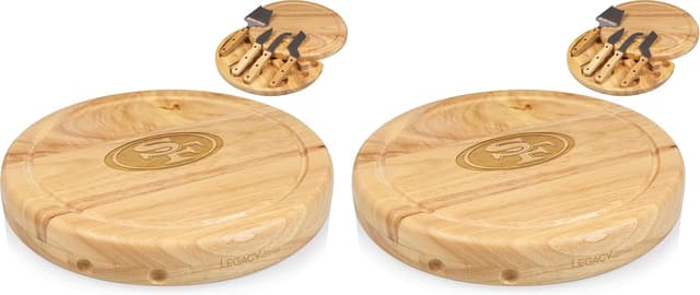 Detalle de NFL San Francisco 49ers Circo Cheese Board and Knife Set (Charcuterie Set) — Parawood Cutting Board