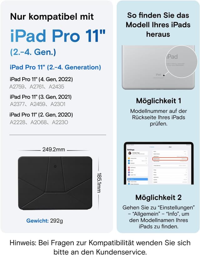 Detalle 2 de MOFT Dynamic Folio Hülle für 11" iPad Pro (2/3/4. Gen, 2020–2022) – schmale Magnet-Hülle mit Ständer