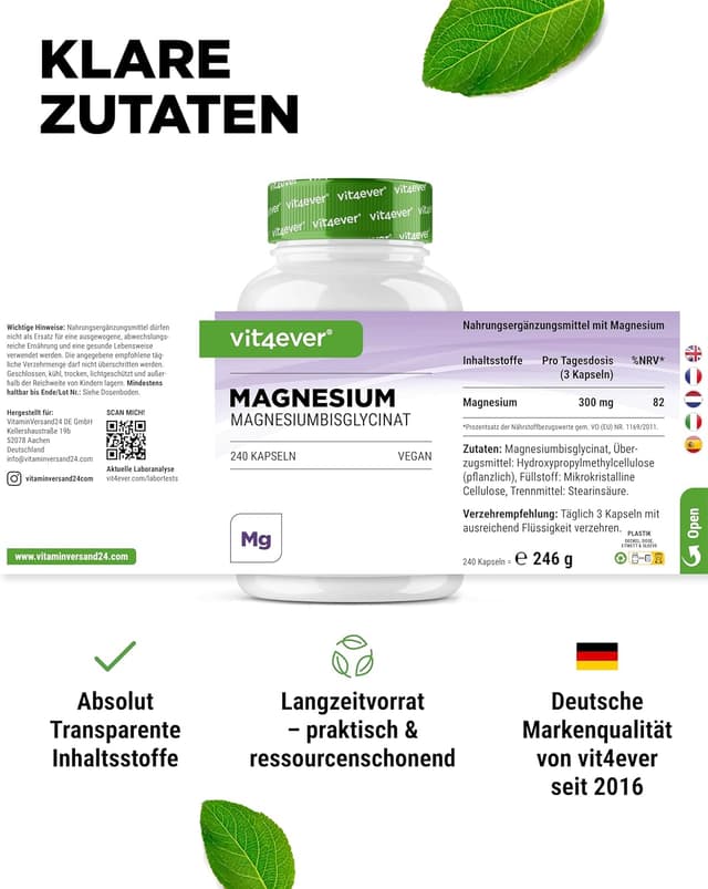 Thumbnail 4 de vit4ever Magnesiumbisglycinat 300 mg