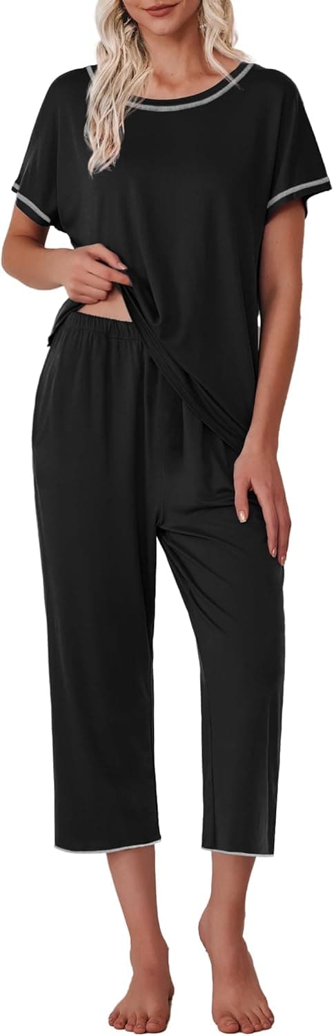 Detalle 2 de Ekouaer pyjama femme été, 2 pièces