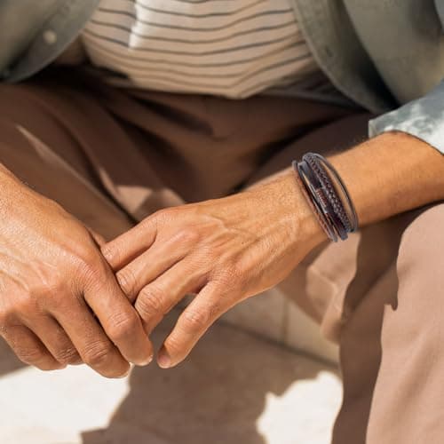 Thumbnail 5 de Aucuu Pulsera de Cuero Trenzado para Hombre