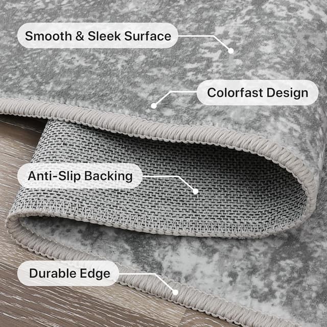 Detalle 2 de BEIMO Tapis extra-large 200x290 cm abstrait moderne lavable antidérapant à poils courts