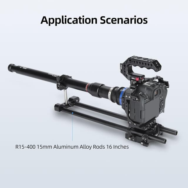 Detalle de Nitze 15mm Rod R15-400 (40 cm) aus eloxierter Aluminiumlegierung mit M11 Innengewinde – 2er-Set