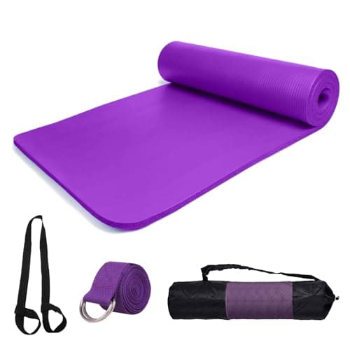 Detalle de smallrun Esterilla Yoga Antideslizante NBR Morado de 10 mm (183 x 61 cm)