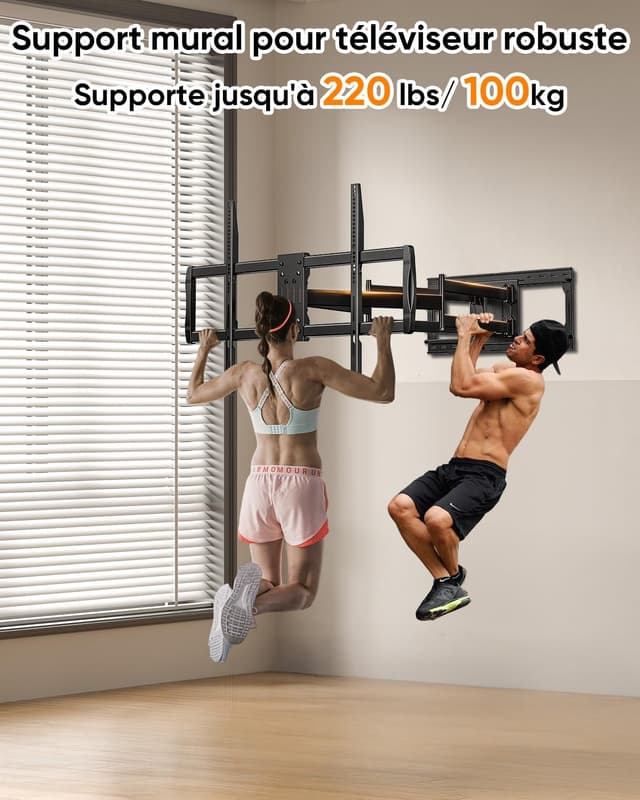 Thumbnail 1 de WHYFONE Support mural TV articulé 1095 mm 100 kg