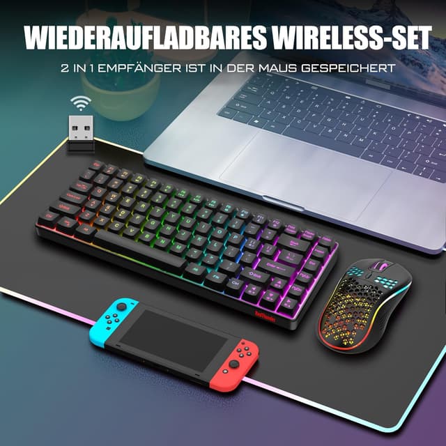 Detalle 2 de RedThunder 75% Gaming Tastatur- und Maus-Set, 7200 DPI