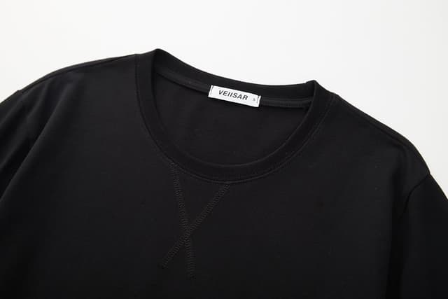 Detalle de VEIISAR Herren Dickes Rundhalsmantel T-Shirt aus 100% Baumwolle (Heavy Weight, Preshrunk Longline)