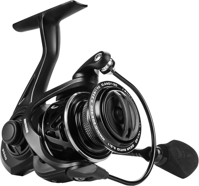 Detalle de KastKing Zephyr Spinning Reels (7+1/6+1 BB, Carbon Fiber Drag, Sizes 500/1000 SFS) – ICE Fishing Ready