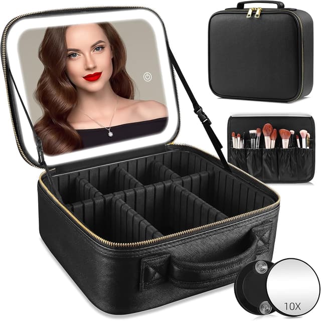 Imagen de Travel Makeup Bag Lighted Mirror 23x20cm en OfertitasTOP