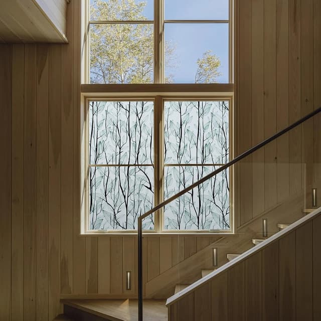 Detalle de dktie Fensterfolie Blickdicht – Sichtschutz-, Anti-UV- und Wärmedämmfolie, matt grün, 90x200 cm