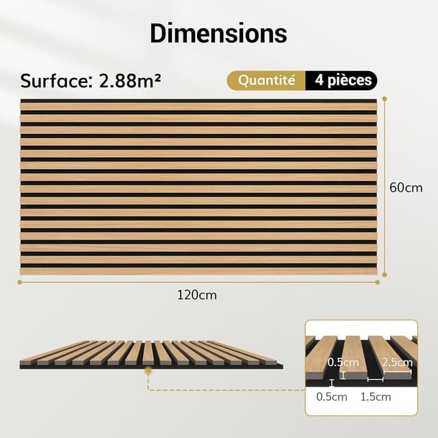 Detalle 2 de TONOR panneaux acoustiques 120 x 60