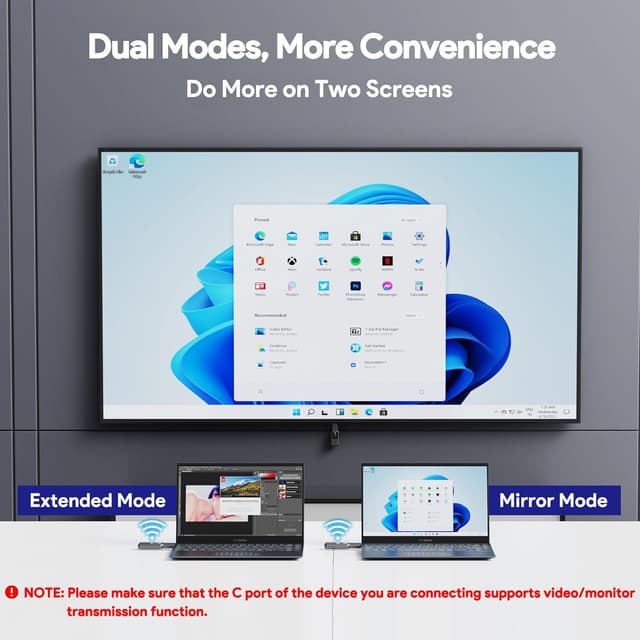 Detalle 2 de 4K@30Hz Wireless HDMI Transmitter & Receiver with LCD Screen and Dual WiFi (2.4G/5.8G) – 3 Modes, up to 165ft
