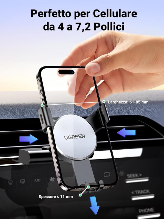 Detalle 2 de UGREEN Supporto Telefono Auto Gravità per CD Slot