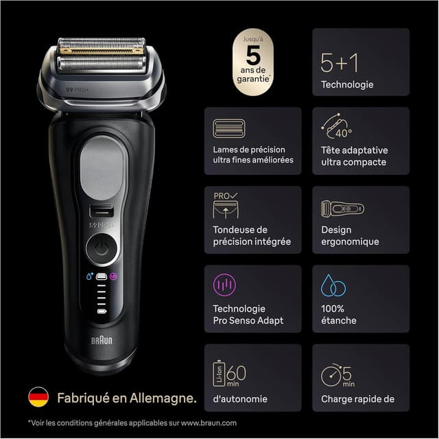 Thumbnail 6 de Braun Series 9+ PRO 9690CCE Noir Rasoir