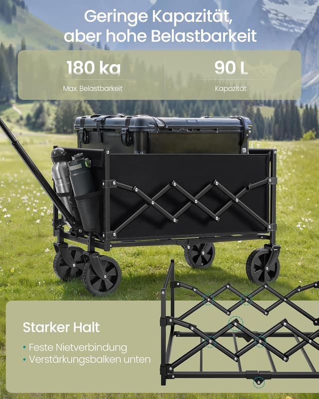 Detalle de Songmics GFW909B01 Garten-Handwagen 180 kg