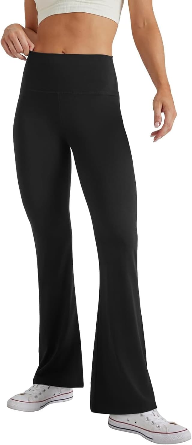 Detalle 2 de Glacspyg Yoga Pantalons femme taille haute évasée — leggings flare confort d’entraînement