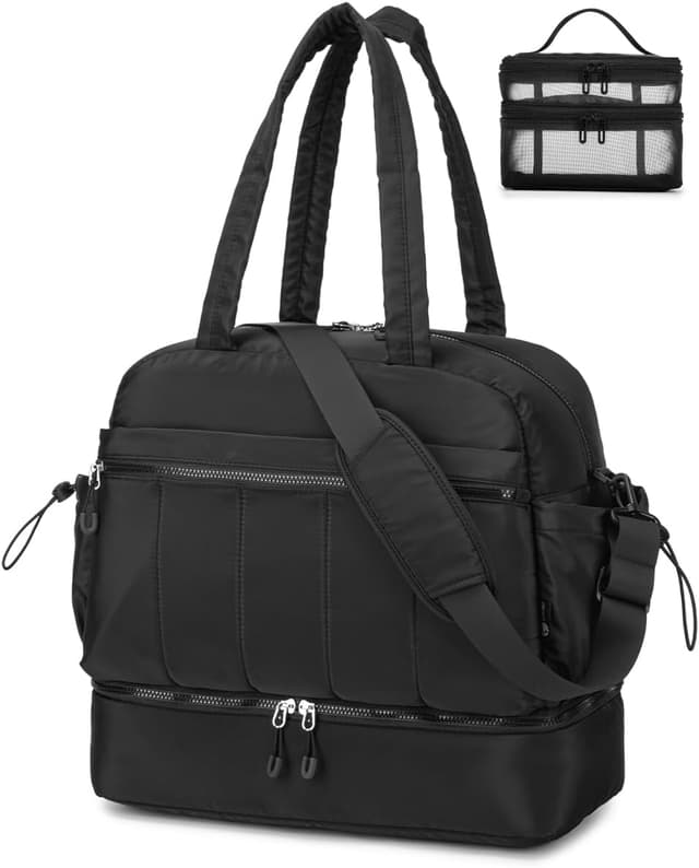 Detalle de BAGZY sac de voyage cabine 40x35x20 cm (32 L) avec compartiment chaussures et poches pour week-end
