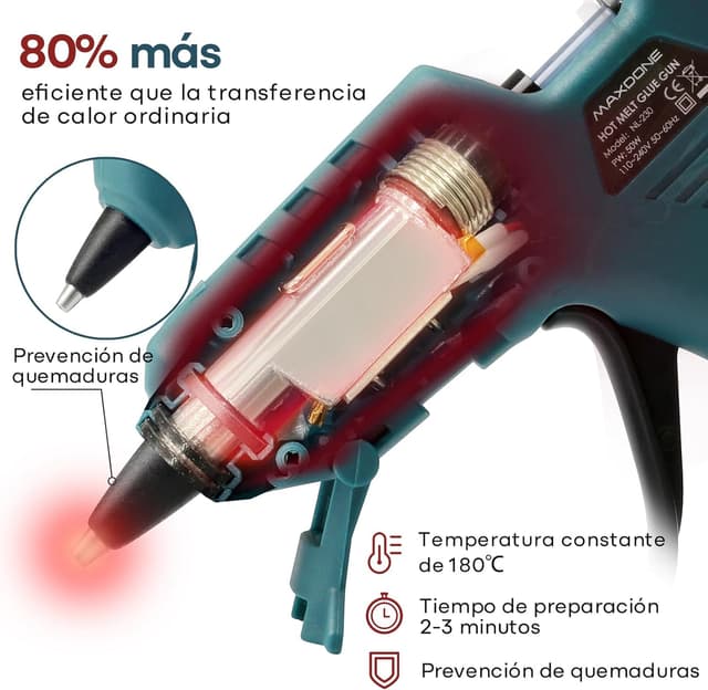 Detalle 2 de Mini Pistola de Silicona 50W para manualidades