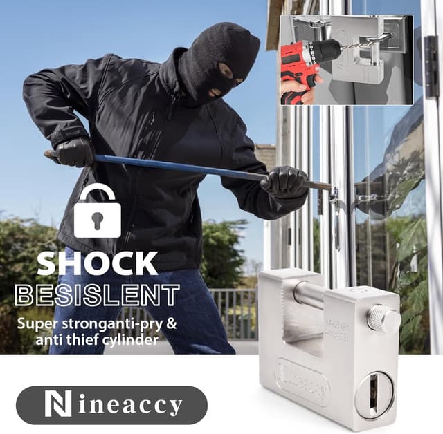 Detalle 2 de Nineaccy super heavy duty padlock lock 1.1KG