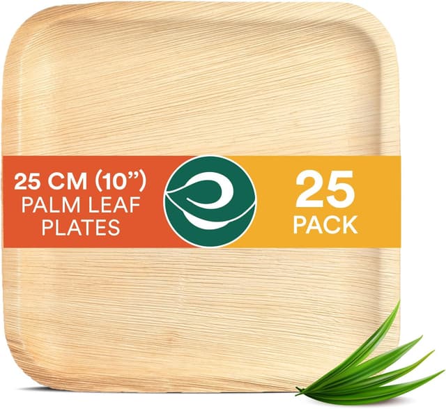 Detalle de ECO SOUL Palm Leaf Plates 25cm square