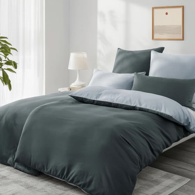 Detalle de Aisbo Bettwäsche 135x200 4tlg Anthrazit Grau