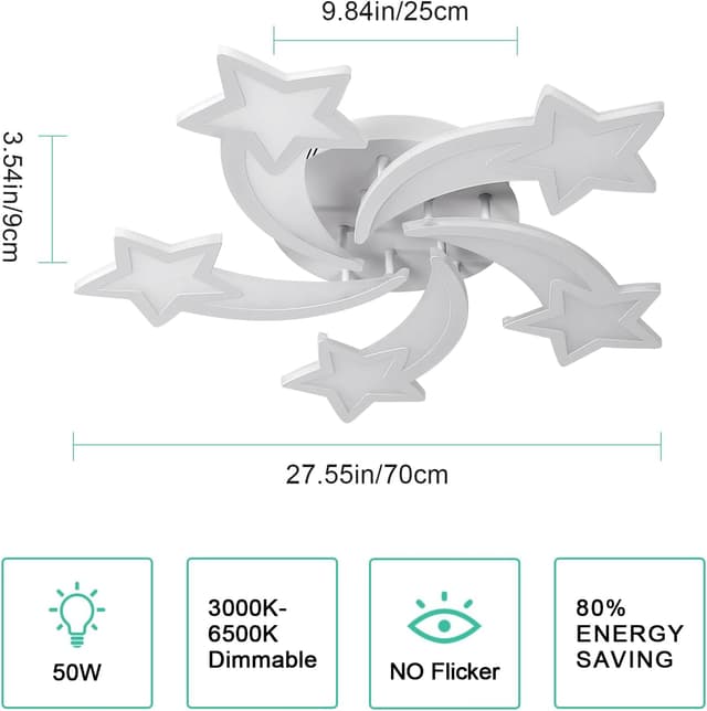 Detalle 2 de Goeco Lámpara LED 50W regulable para salón 📡