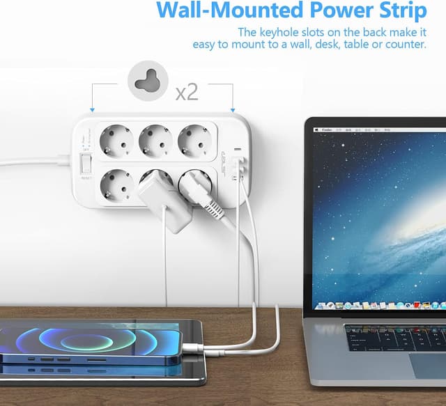 Thumbnail 4 de JSVER Steckdosenleiste 6‑fach mit USB‑C 3680W 🔌
